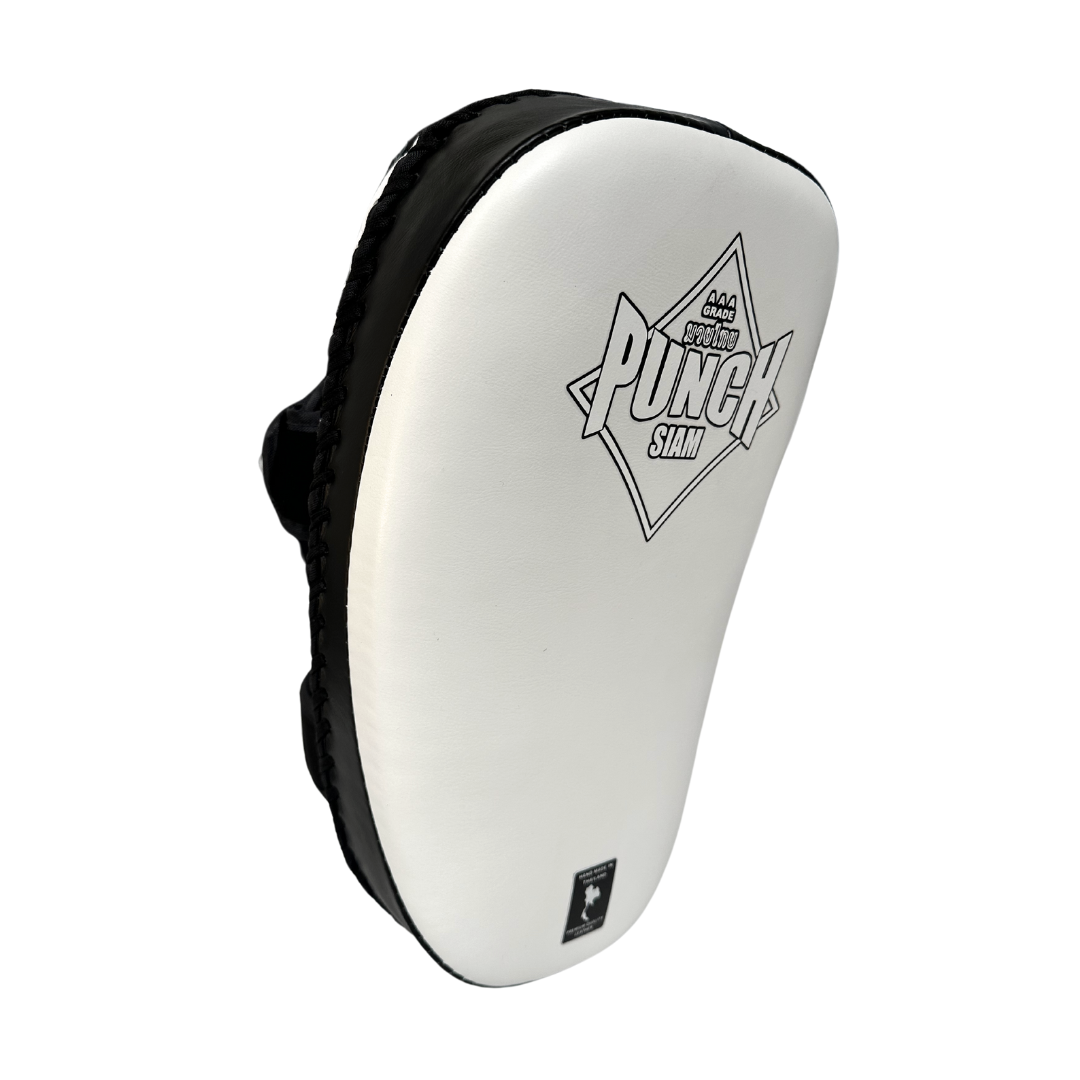 THAI PAD - Siam™ - LEATHER - CURVED - DOUBLE STRAP - WHITE