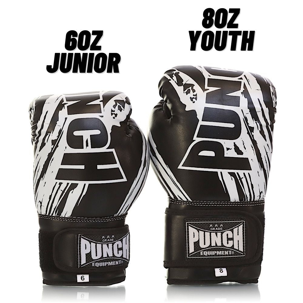 BOXING GLOVES - Youth (8-14yo) - 8oz - BLACK (8554642145576)