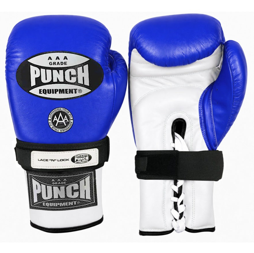 BOXING GLOVES - Competition - LACE & LOCK - BLUE - 10oz