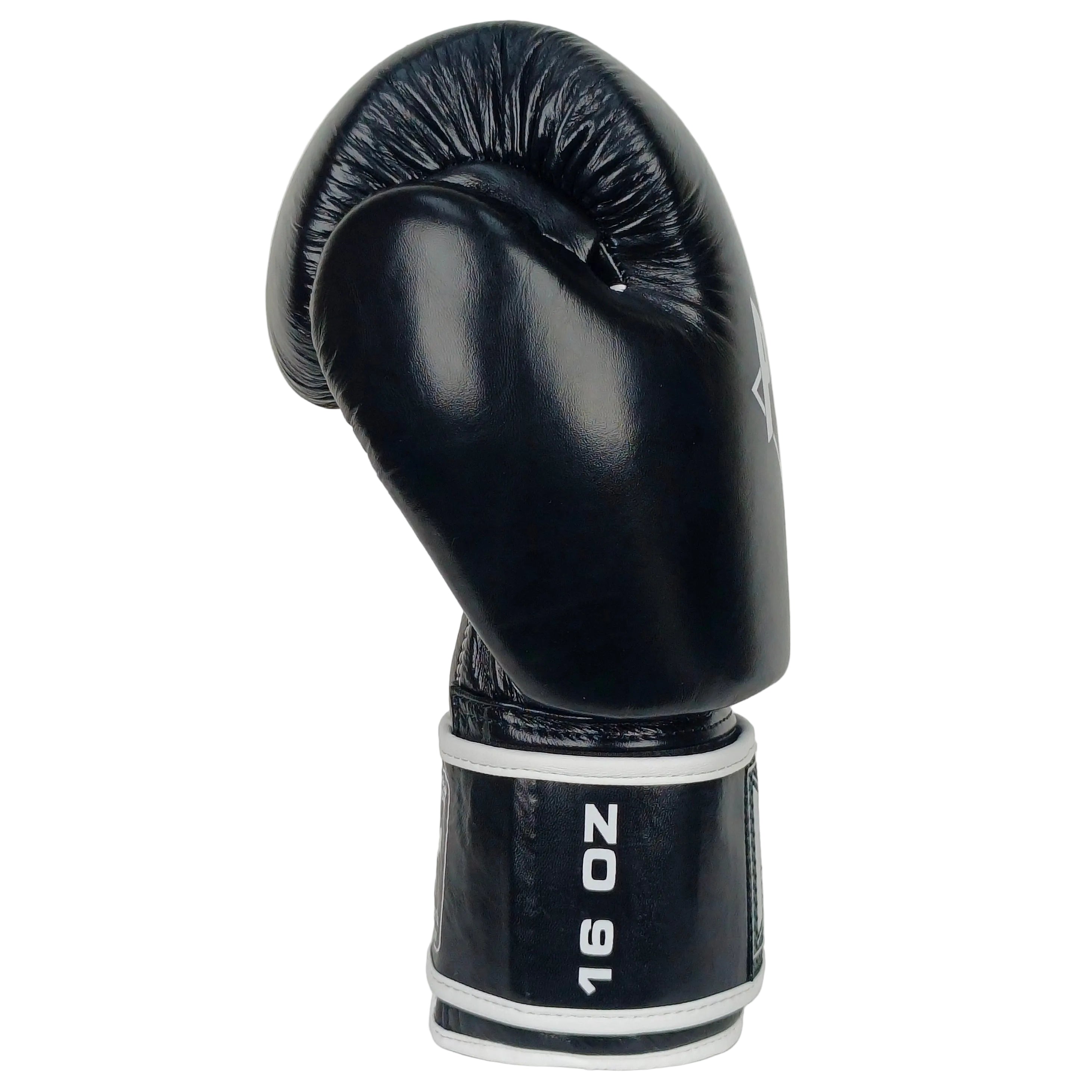 BOXING GLOVES - Siam™ - LEATHER - BLACK - 16OZ