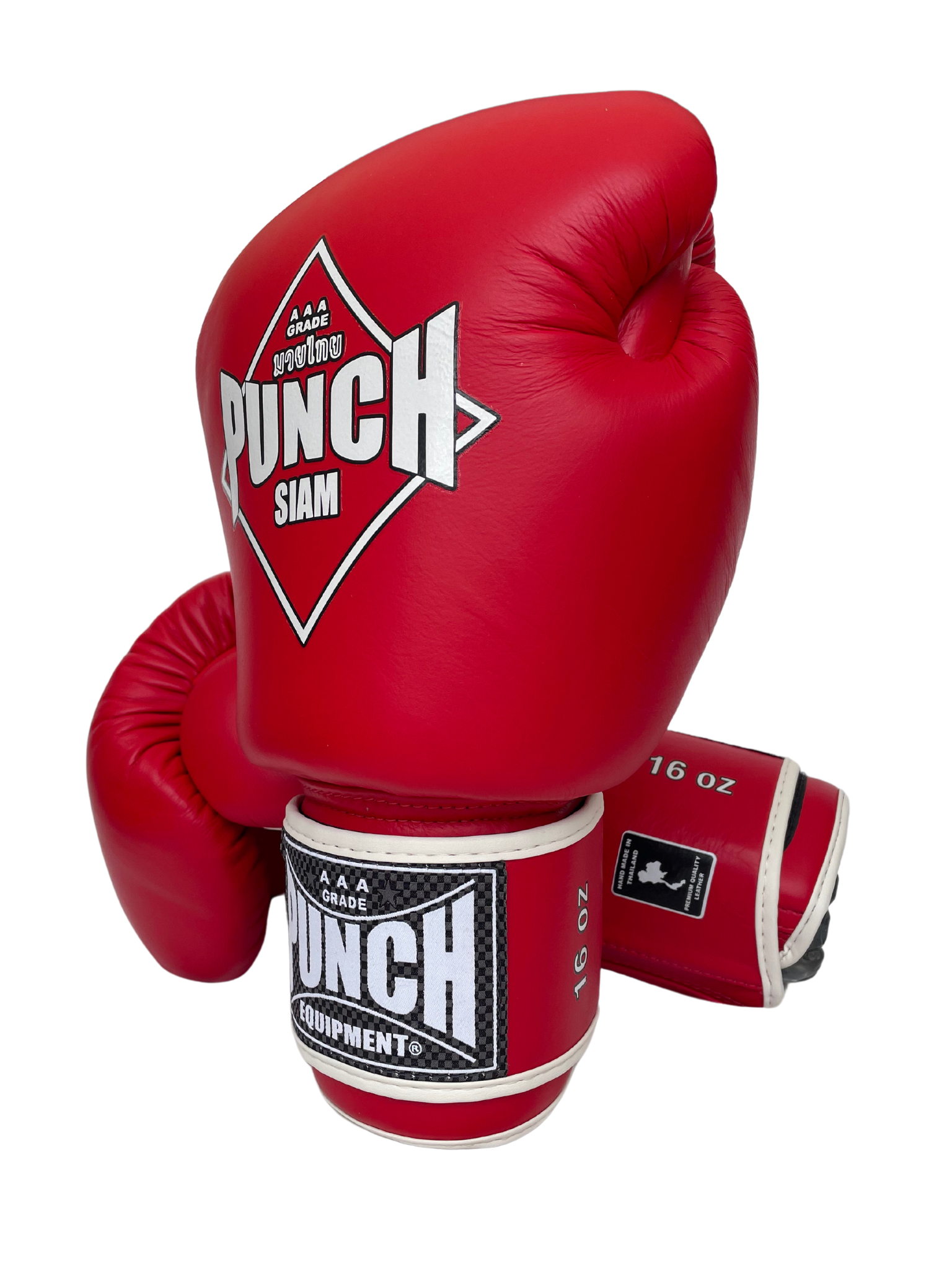 BOXING GLOVES - Siam™ - LEATHER - RED - 16OZ