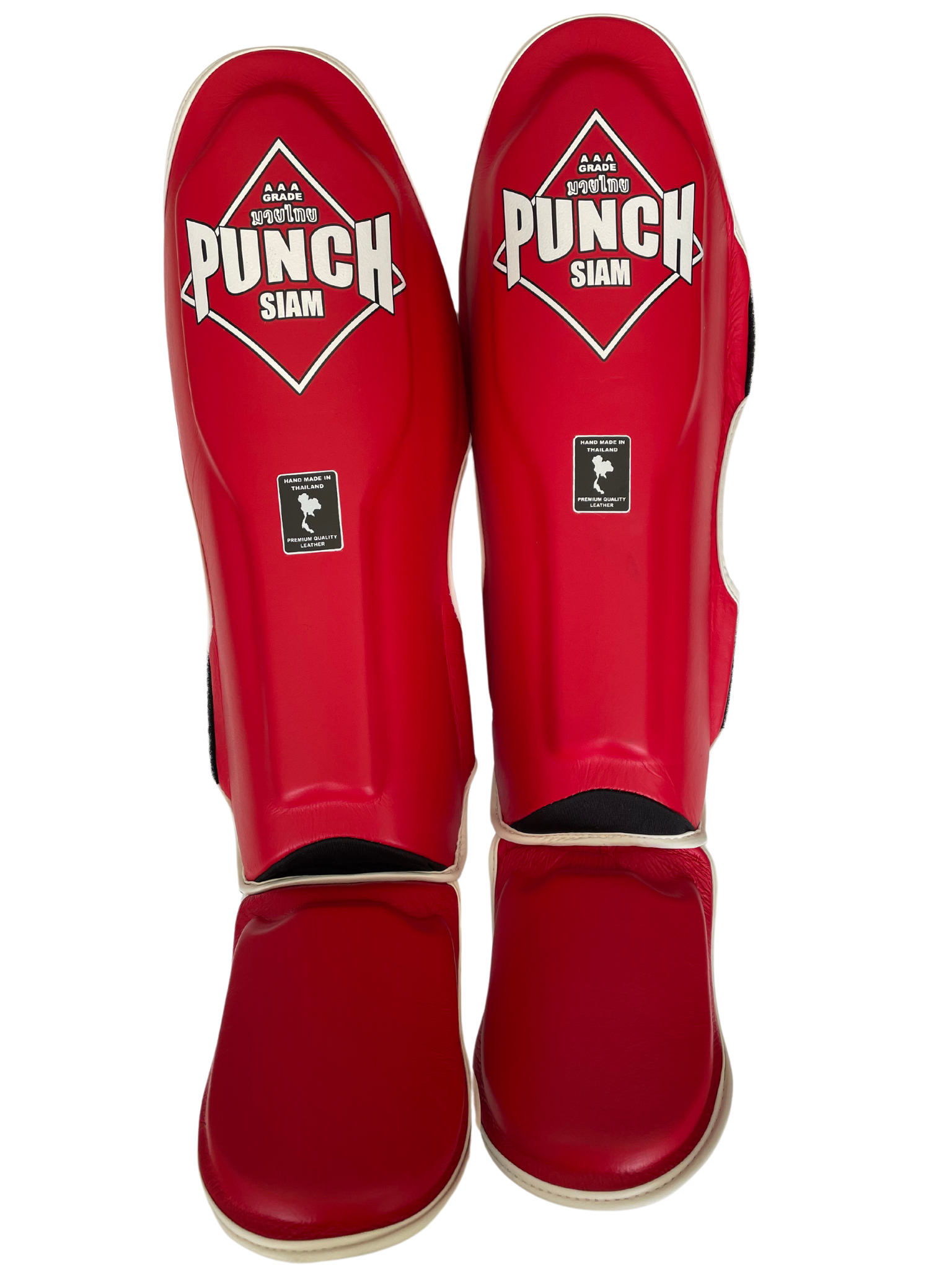 SHIN PADS - Siam™ - LEATHER - RED