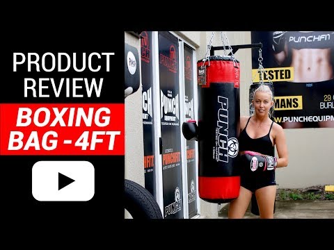 BOXING BAG - Urban™ - STRAPS - EMPTY 4FT BLK/ RED